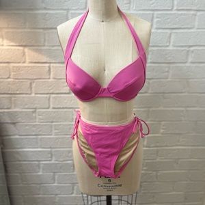 Pink Victoria’s Secret 34D top and medium bottom
